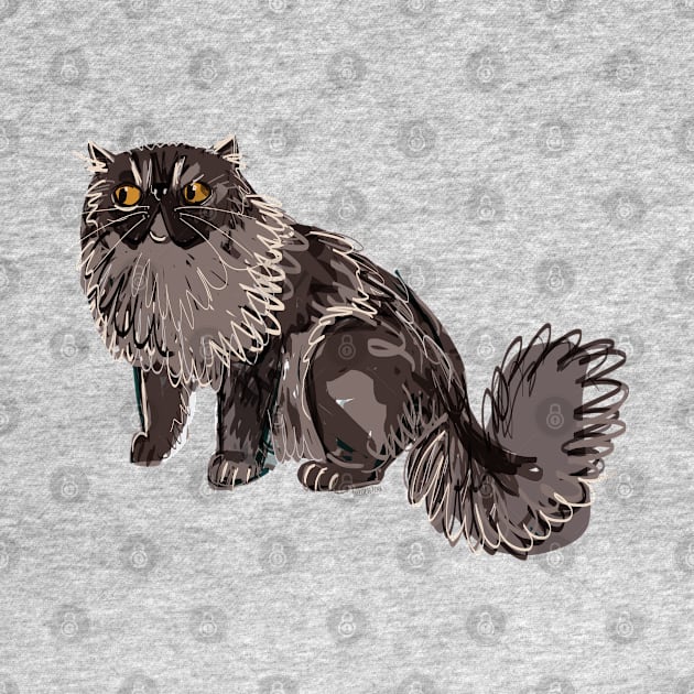 Grey Black Persian Cat by belettelepink